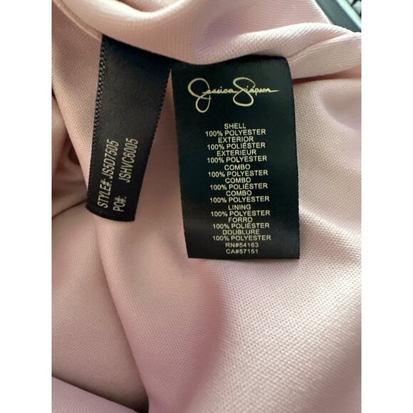 Jessica Simpson Dress Black Lace Bonded Nude Underlay Sleeveless Size 14 - Picture 6 of 7